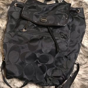 COACH black signature backpack